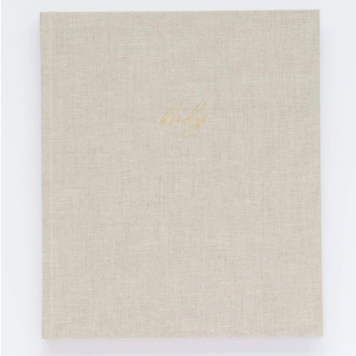 Linen Baby Book - Oat