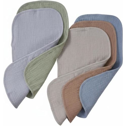 Muslin Burp Cloths,5 Pack, 48 x 25cm (Earth and Sky)