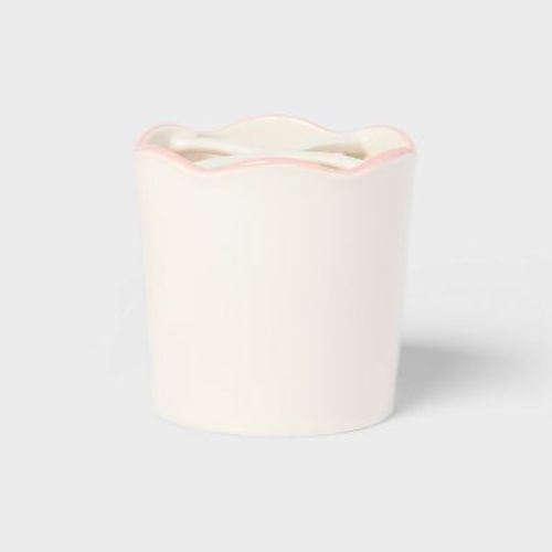 Pink Scalloped Kids' Ceramic Toothbrush Holder - Pillowfort™