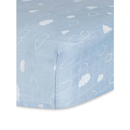 Muslin - Crib Sheet - Clouds