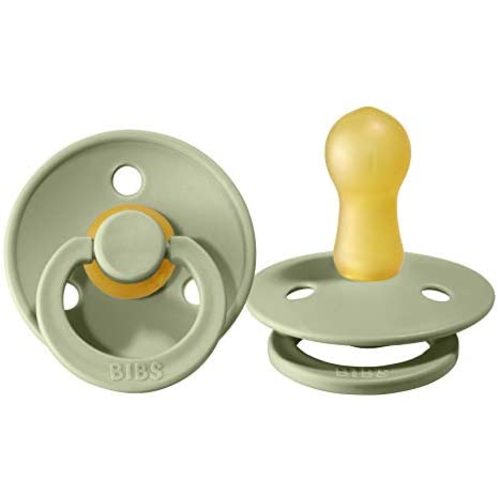 BIBS Baby Pacifier | BPA-Free Natural Rubber | Made in Denmark | Sage 2-Pack (0-6 Months)