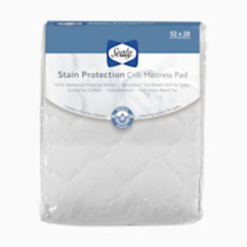 Sealy Stain Protection Waterproof Fitted Crib Mattress Pad - Stain Protection