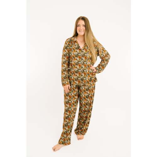 Rustic Blooms Women's Button Up Long Sleeve Set