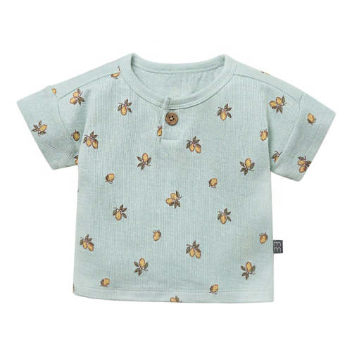 Baby Boys Lt Sky Lemon Henley Drop Shoulder Top – Gerber Childrenswear