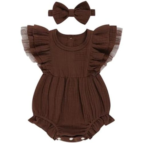 TITKKOP Ruffle Bubble Romper for Baby Girl | One-Piece Shorts Jumpsuit | Summer Outfit & Dress for Infants 0-18M
