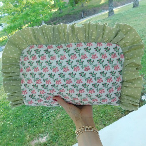 Quilted Ruffle Makeup Bag or Diaper Pouch