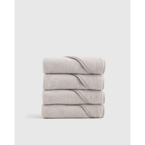 Organic Turkish Cotton Baby Hooded Towel Set 4-Pack in Light Grey