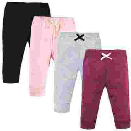 Touched by Nature Baby and Toddler Girl Organic Cotton Pants 4pk, Pink Burgundy, 0-3 Months