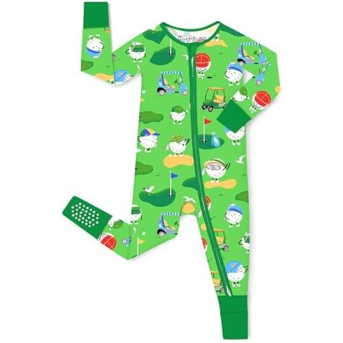 0-3M: Bamboo Viscose Baby Convertible Footie Pajama, Zipper Pajamas for Baby Boys & Girls, Sleep & Play Footed