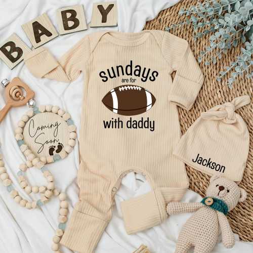 Sundays are for Football with Daddy Bodysuit, Cute Football Baby Outfit, Spend Sunday with Dad, Game Day Newborn Suit, Football With Daddy