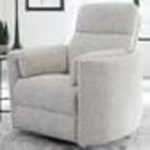 Simeon Collection Manual Swivel Glider Recliner in Angora Linen