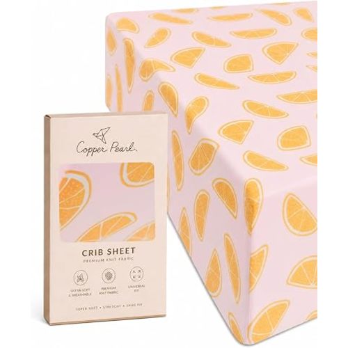 Copper Pearl Premium Knit Baby Crib Sheets: Breathable and Soft, Fitted Sheets for Standard Mattresses, Crib Sheets for Boys and Girls, Cutie