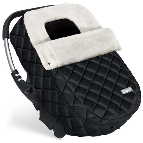 Orzbow Winter Baby Car Seat Cover, Warm Carseat Bunting Bag with Removable Zipper for Baby Boys & Girls, Waterproof Carseat Canopy Cover, Keeps Babies Warm and Cozy in Cold Weather, Black