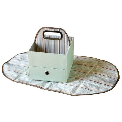 JJ Cole Collections Diaper Caddy - Green Stripe 