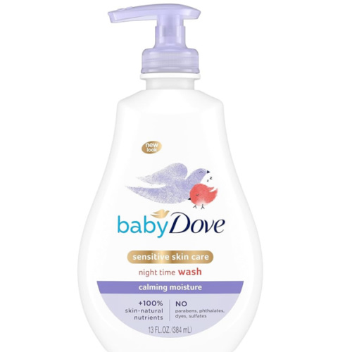 Baby Dove Sensitive Skin Care Baby Wash Calming Moisture For a Calming Baby Bath Wash Hypoallergenic and Tear-Free, Washes Away Bacteria 13 oz