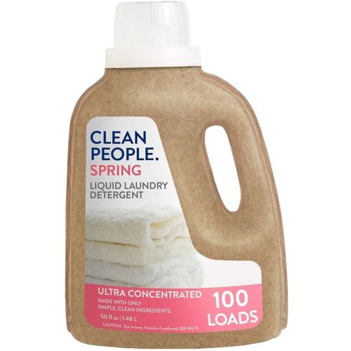 The Clean People Liquid Laundry Detergent - Recyclable Packaging, Stain Fighting - Ultra Concentrated, Laundry Soap - Spring Scent, 50 fl oz