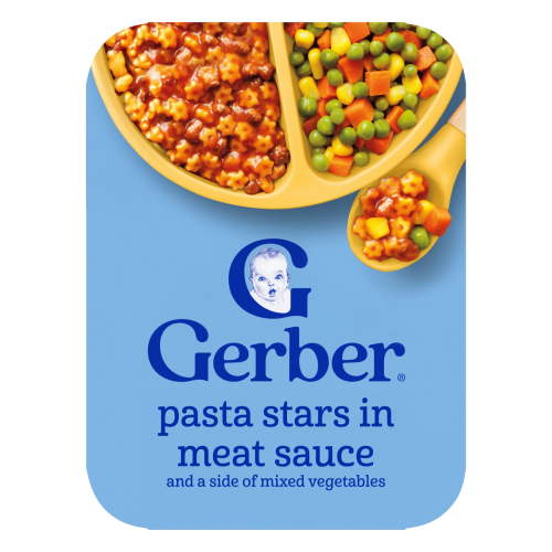Gerber Toddler Mealtime Pasta Stars in Meat Sauce and Mixed Vegetables 6.8 oz Tray