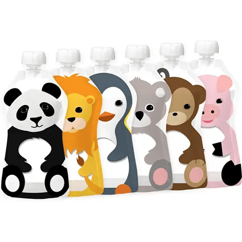SQUOOSHI Reusable Baby Food Pouches BPA Free Food&Freezer Safe 6 pack, 5 oz