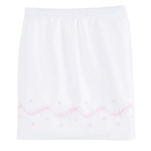 Embroidered Crib Skirt - Blush