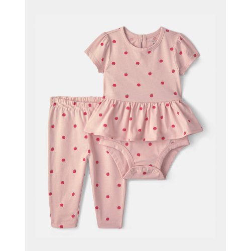 Baby Girl 2-Piece Apple Bodysuit & Pant Set - Pink | Carter's