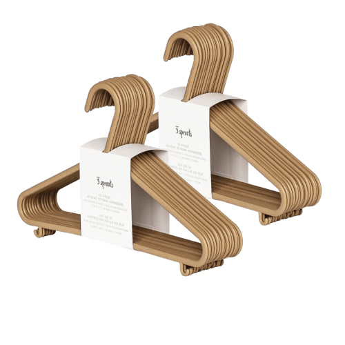 3 Sprouts Brown Wheat Straw Hangers (30 Per Set)