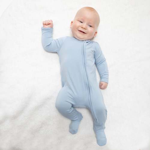 Solid Blue Fog - 2 Way Zipper Footie – Angel Dear