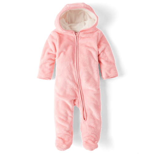 Baby Girls Faux Fur Bunting - Pink