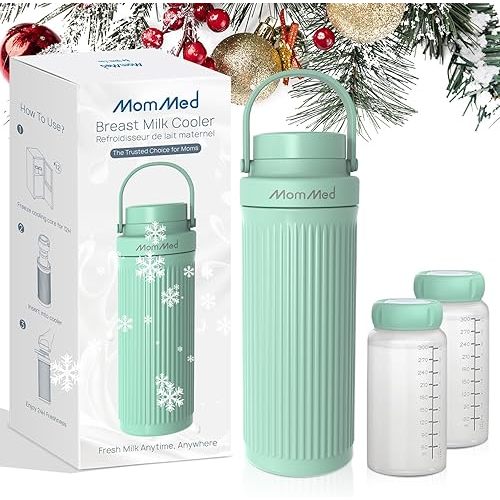 MomMed Breast Milk Cooler, Upgraded Rapid Cooling to 43°F in 1 Hour, 24H Long-Lasting Cooling, Leakproof Portable Breastmilk Storage for Pumping Moms, Travel, Work, and On-The-Go TSA