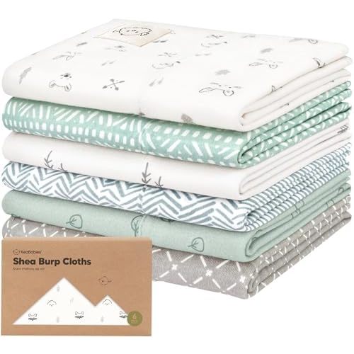 Organic Burp Cloths Baby Boy, Girl, 6-Pack Large Burping Cloths (Nordic)