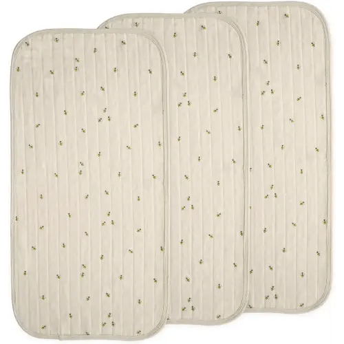 mushie Waterproof Changing Pad Liners | 100% Organic Cotton | Set of 3 (Bees Combo)