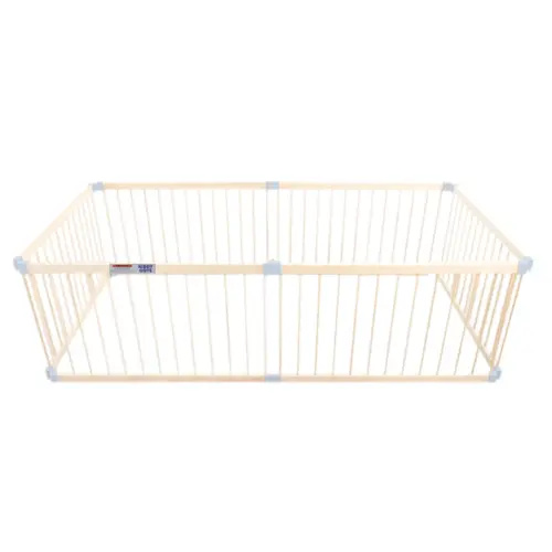 Wooden Baby Playpen - 6 Panel Large Rectangle - Kiddy Cots