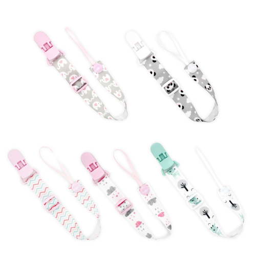 TELOLY 5 Pcs Pacifier Clip Pacifier & Teether 2-In-1 Pacifiers Portable Modern and Simple Pacifier Holder,Set1