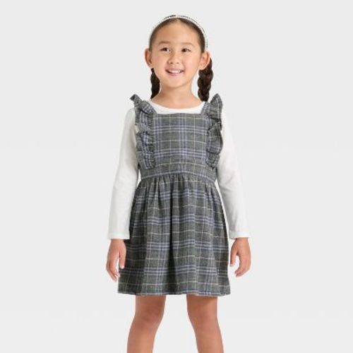 OshKosh B'gosh Toddler Girls' Plaid Skirtall Set - Gray/White
