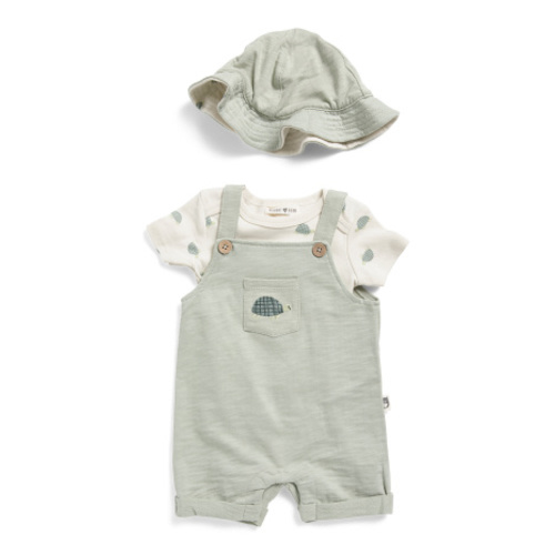 Newborn Boys 2pc Sea Turtles Bodysuit And French Terry Shortalls Set | Baby Boys (0-24m) | Marshalls