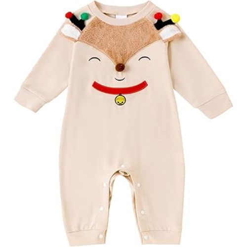 Newborn Baby Girl Boy Christmas Outfit Long Sleeve Romper Jumpsuit Bodysuit Santa Infant Fall Winter Clothes