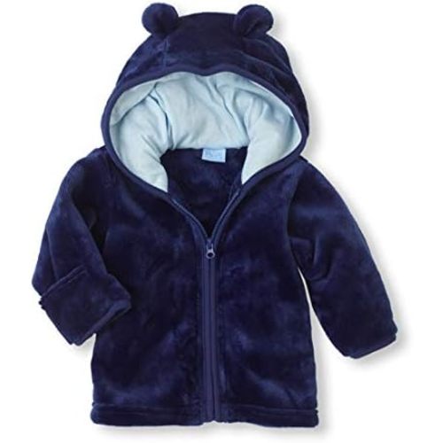 Noubeau Infant Baby Boys Girls Fleece Ears Hat with Lined Hooded Zipper Up Jacket Coat Tops Outwear Overcoat Warm Fall Winte