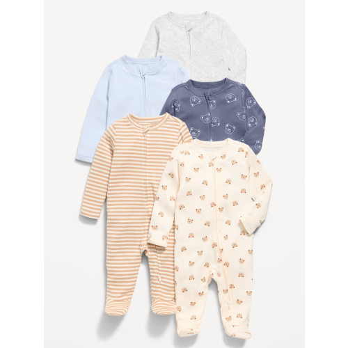 2-Way-Zip Sleep & Play Footed One-Piece 5-Pack for Baby