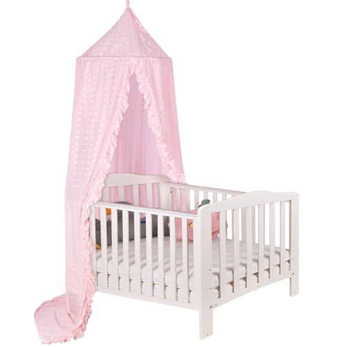 Princess Bed Canopy for Girls - Crib Canopy for Bed - Mosquito Net for Bed, Kids Bed Canopy with Princess Room Decor for Girls Bedroom,Children's Reading Room Decor (Pink)