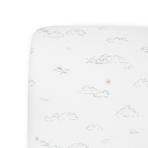 Cotton Muslin Crib Sheet - Partly Cloudy