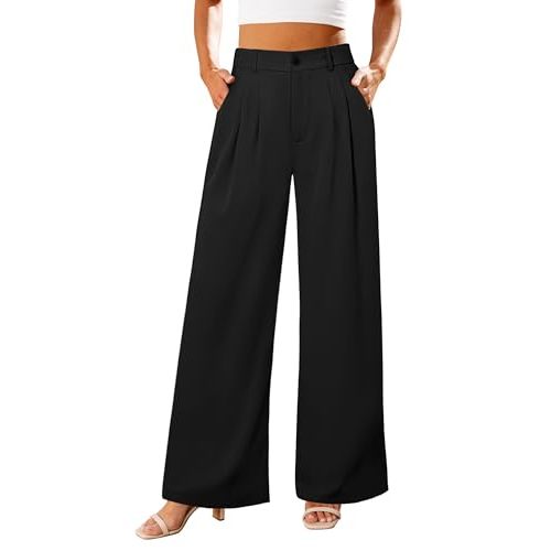 GRAPENT Wide Leg Pants for Women Work Business Casual High Waisted Dressy Pants Flowy Trousers Office
