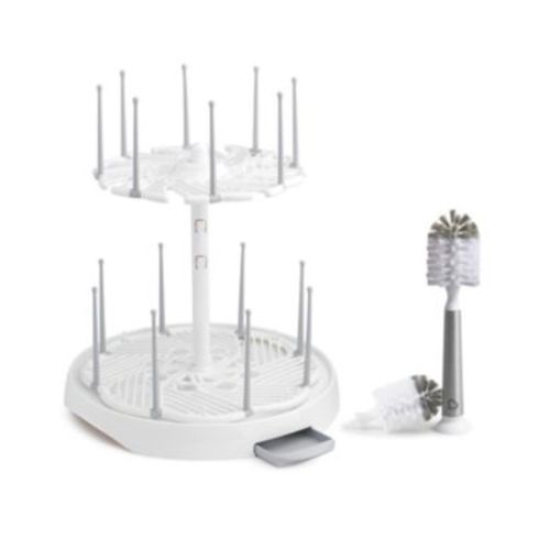 High Capacity Drying Rack and Shine Stainless Steel Bottle Brush