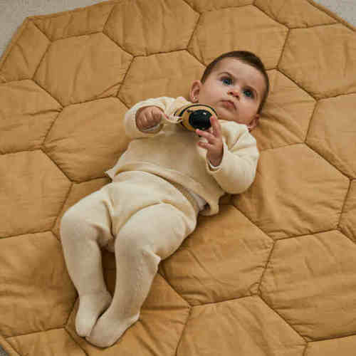 Playmat Honeycomb 3' 8" x 3' 8", Honey - Lorena Canals | Maisonette