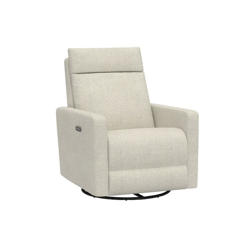 Paxton Deluxe Power Recliner Performance Heathered Basketweave Alabaster White