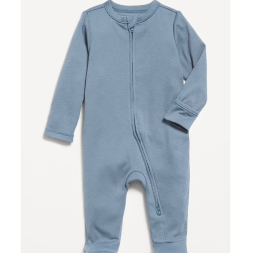 Ribbed 2-Way-Zip Sleep & Play Footed One-Piece for Baby