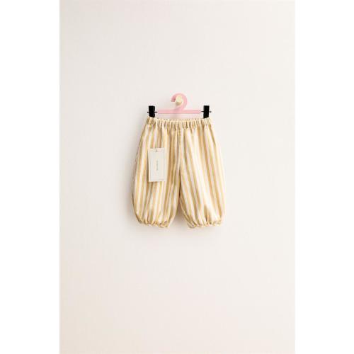 ZARA TIMELESS - STRIPED BAGGY TWILL PANTS - Mustard | ZARA United States