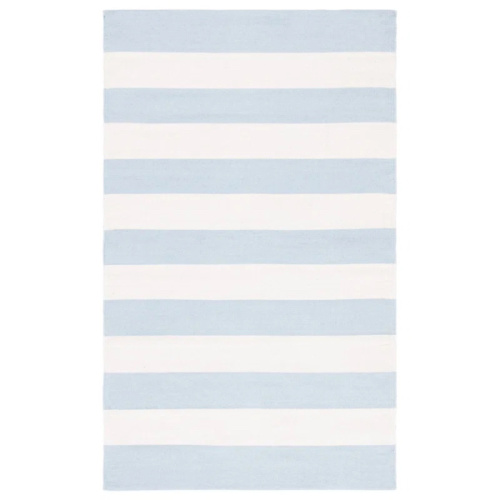 Brookvale Striped Handmade Cotton Sky Blue/Ivory Area Rug