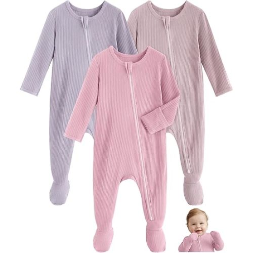 Rayon Made From Bamboo Baby Pajamas Baby Sleepers for Newborn 0-3 3-6 6-9 Months Footie Pjs Baby Boys Girls Clothes