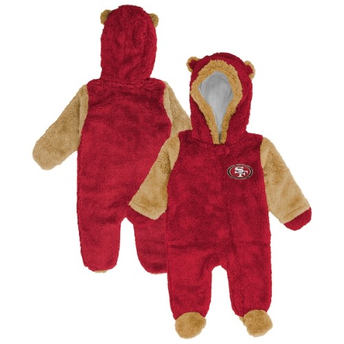 Newborn San Francisco 49ers  Outerstuff Scarlet Teddy Fleece Bunting Full-Zip Sleeper