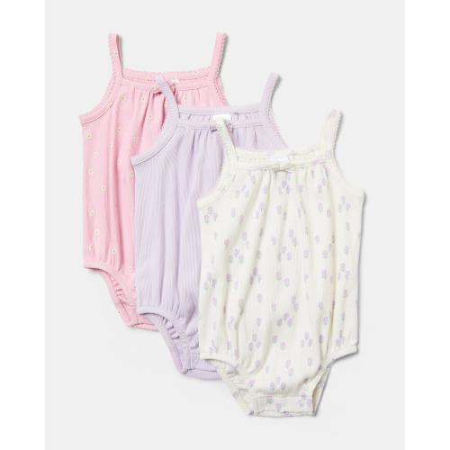 3 Pack Sleeveless Rib Bodysuits - Kmart