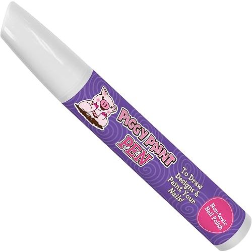 Piggy Paint Nail Polish Pens - Non-toxic Markers for Little Girls & Kids of All Ages, Water Based Formula, Safe, Cruelty Free & Vegan, Durable Finish, Natural - Purple Power